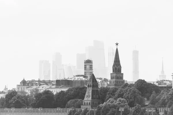 Antiguo Edificio Del Kremlin Moscú Foto Blanco Negro Arquitectura Paseo —  Fotos de Stock