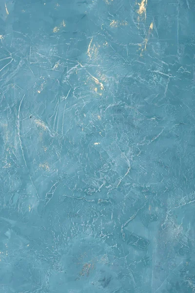 Textura Parede Azul Parede Água Marinha Com Gotas Tinta Dourada — Fotografia de Stock