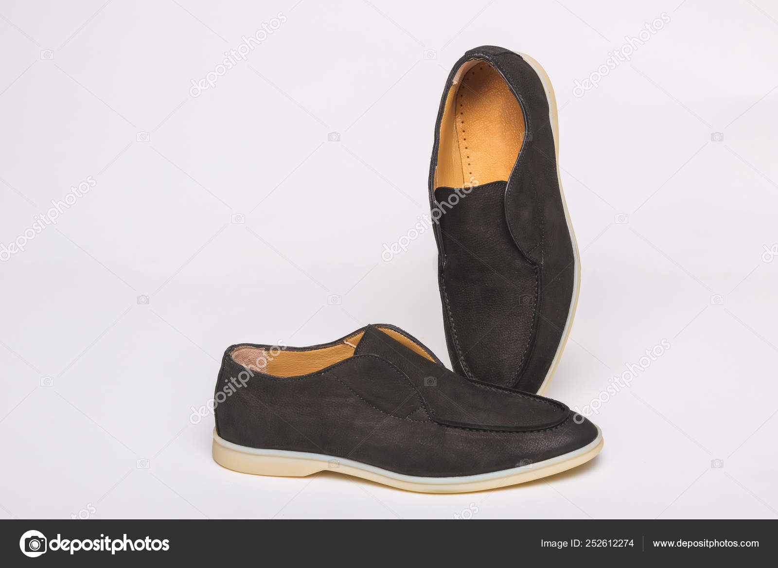 black casual shoes with white sole