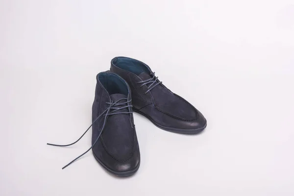 Голубые Мужские Туфли Мужская Обувь Белом Фоне Обычная Обувь Удобная — стоковое фото