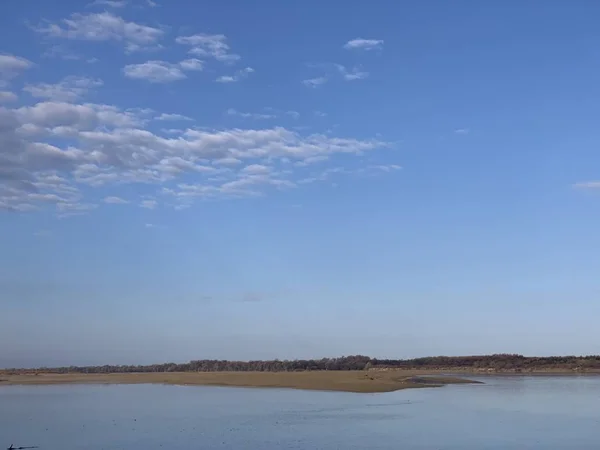 Mattina Sulle Rive Del Fiume Syr Darya Struttura Della Superficie — Foto Stock