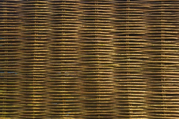 Wiklinowy Płot Wykonany Bambusa Ekologiczny Naturalny Materiał Budowlany Tekstura Tkana — Zdjęcie stockowe