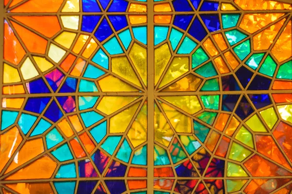 Kaleidoscope House Tbilisi Multi Colored Stained Glass Interior Old House — Stock Photo, Image