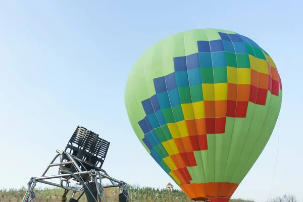 Palnik Ogniem Wielokolorowy Balon Gorące Powietrze Balony Gorącym Powietrzu Balon — Zdjęcie stockowe