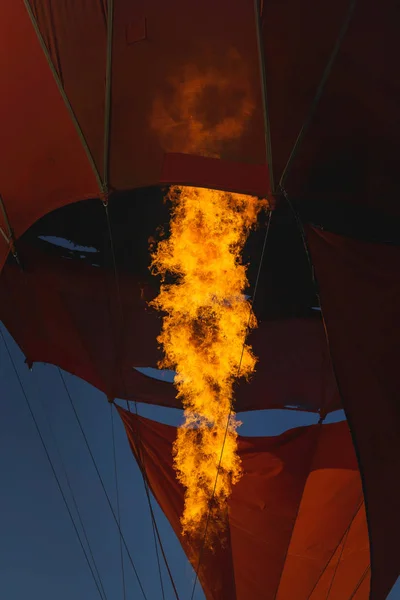 Bruciatore Con Fuoco Mongolfiera Multicolore Hot Air Balloons Balloon Festival — Foto Stock