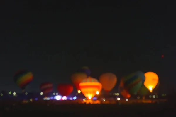 Размытый Боке Фон Hot Air Balloons Night Balloon Festival Фестиваль — стоковое фото