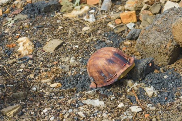 Aldeia Bayzhansay Região Turquestão Cazaquistão Aldeia Mineira Abandonada Capacete Mineiro — Fotografia de Stock