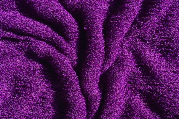 Tekstura Dzianiny Ciemnofioletowa Tkanina Violet Dzianiny Abstrakcyjne Tło Lilac Tkaniny — Zdjęcie stockowe