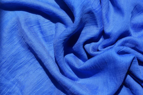 Textura Tmavě Modré Tkaniny Oceán Zelená Textura Šátek Modrý — Stock fotografie