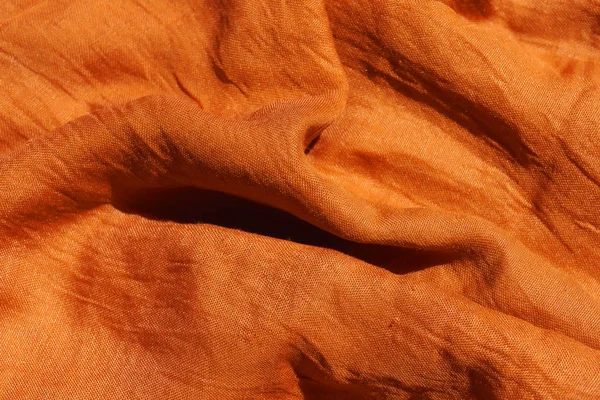 Textúra Narancs Szövet Textúra Világosbarna Textilanyagból Auburn Sál Closeup Sötét — Stock Fotó