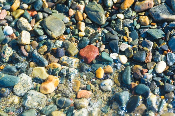 Pedras Coloridas Praia Lago Issyk Kul Descanse Quirguistão Maré Está — Fotografia de Stock