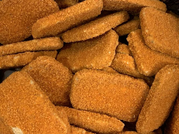 Nuggets Pescado Congelador Mariscos Congelados Contador Alimentos Congelados Supermercado — Foto de Stock