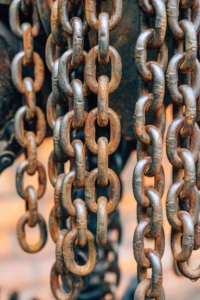 Large Metal Chains Rust Metal Surface Corrosion Iron — Stockfoto