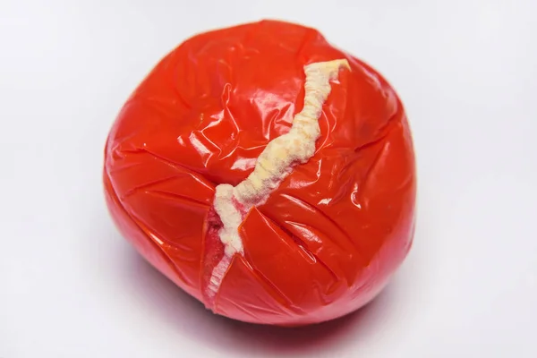Hortalizas Estropeadas Tomate Rojo Con Moho Molde Comida Superficie Dañada —  Fotos de Stock