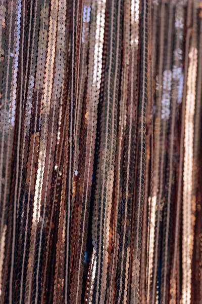 Tissu Avec Paillettes Rose Clair Texture Matériau Brillant Tissu Décoratif — Photo