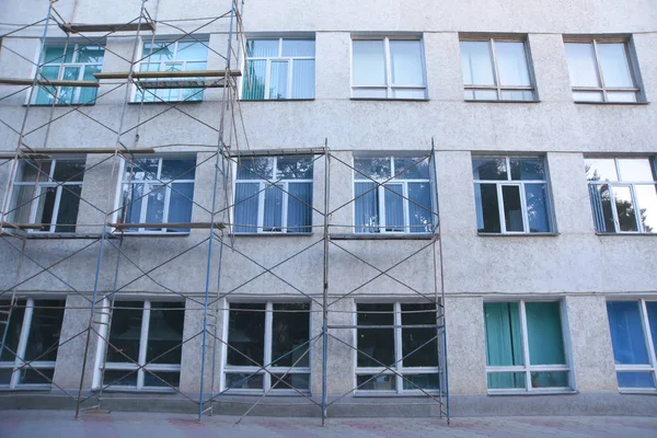 Struttura Degli Edifici Shymkent Edifici Uffici Kazakistan Vecchia Costruzione Nella — Foto Stock