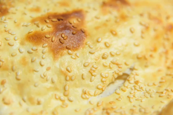 Tortilla Turki Terang Dengan Wijen Produk Tepung Turki Nasional Roti — Stok Foto