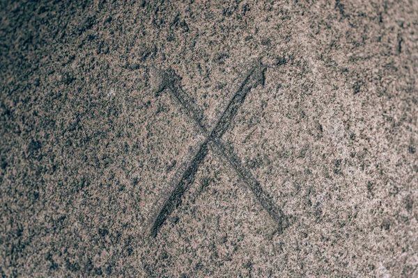 Знак Вирізьблений Камені Літера Алфавіту Граніті Кам Яна Гравюра — стокове фото