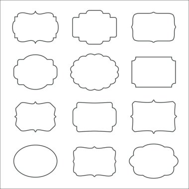 Beyaz arka plan üzerinde izole kare kümesi vektör