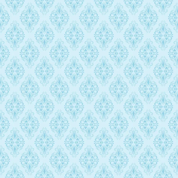 Seamless blue damask pattern. Vector illustration — Stock Vector