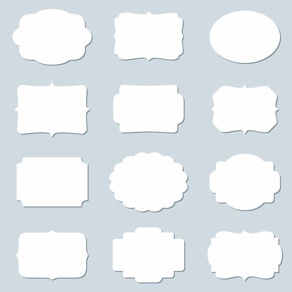 Vector set of blank frames and empty tags