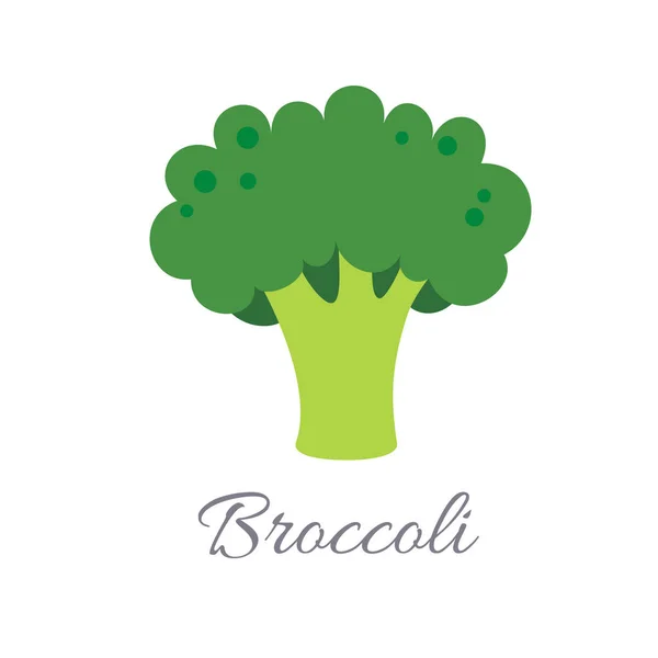 Icono de brócoli con título — Vector de stock