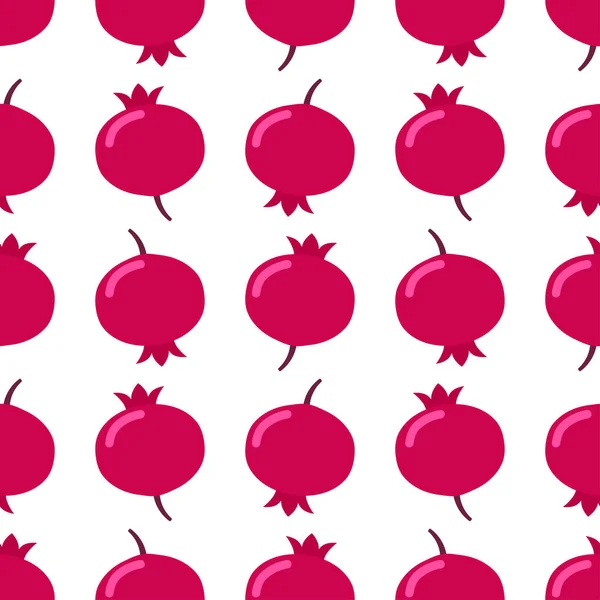 Seamless pomegranate pattern on white background — Stock Vector