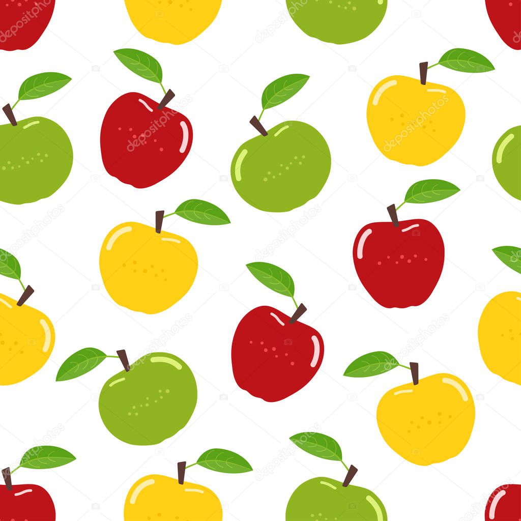 Seamless apples pattern 