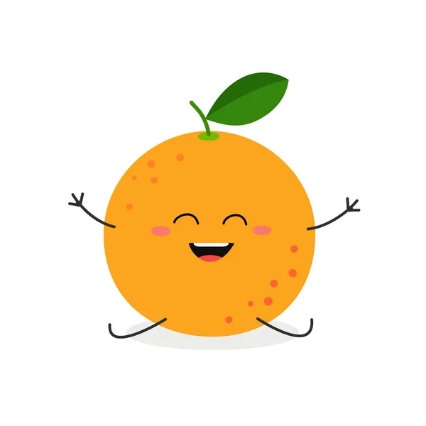 Ilustración vectorial de pomelo de dibujos animados feliz aislado sobre fondo blanco — Vector de stock