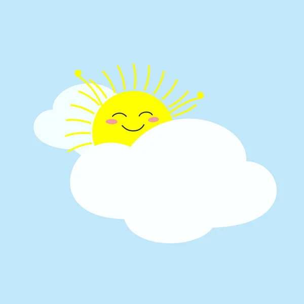 Feliz sol se despertó y estiró — Vector de stock