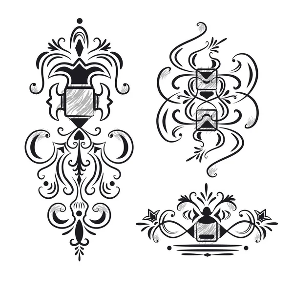 Collection of ornate design elements — Stock Vector