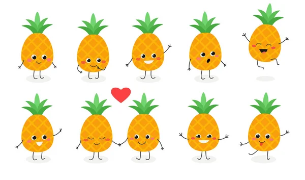 Emoticon von Ananas n1 — Stockvektor