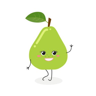 Güzel çizgi film armut vektör çizim