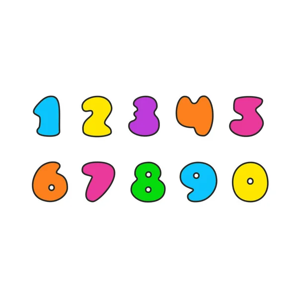 Vector set of colorful numbers — Stock Vector