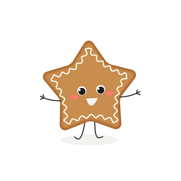 Joyeux pain d'épice étoile de Noël — Image vectorielle