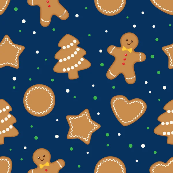 Gingerbread Noel kurabiyeleri ile sorunsuz arka plan 