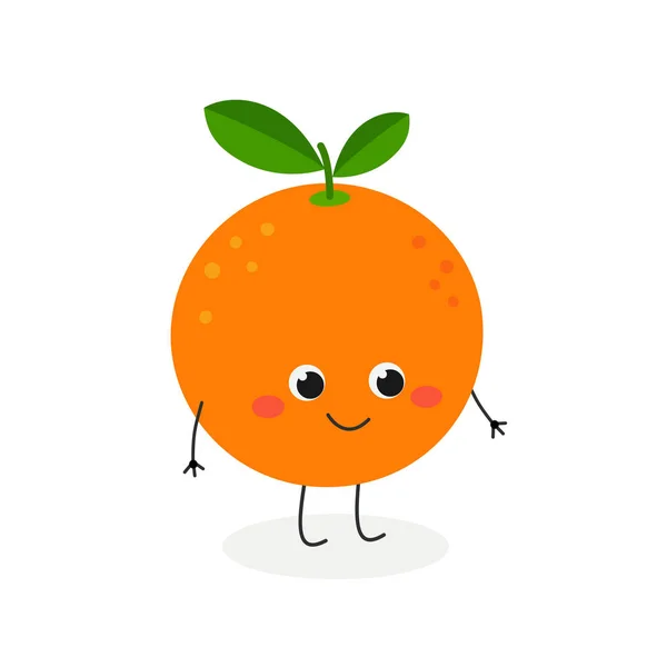 Ilustração vetorial de laranja bonito desenho animado — Vetor de Stock