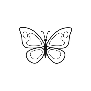 Kelebek anahat simgesini vektör çizim