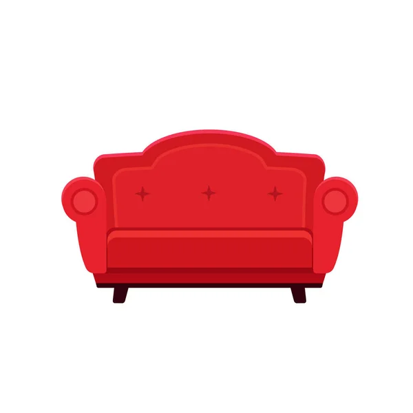 Vector illustration of red sofa — Stock Vector