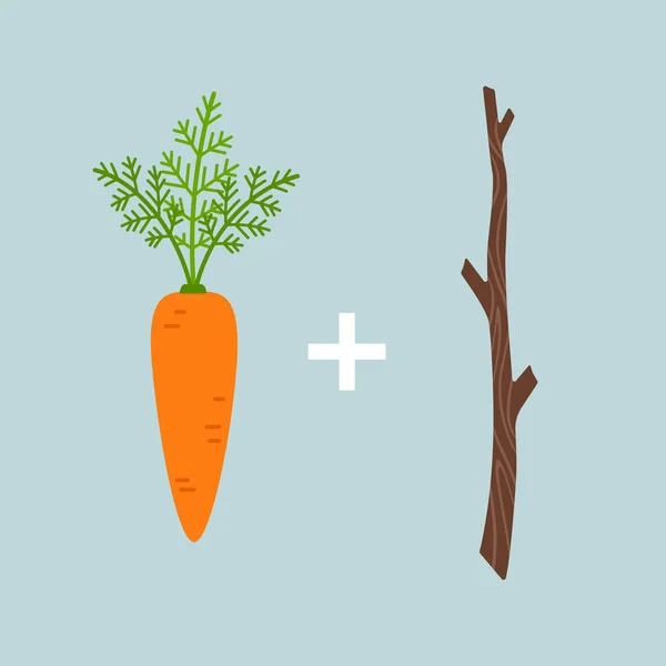 Concept de motivation carotte plus bâton — Image vectorielle