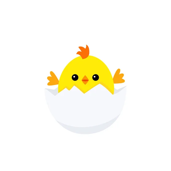 Śmieszne dziecko kurczaka wewnątrz jaja — Wektor stockowy