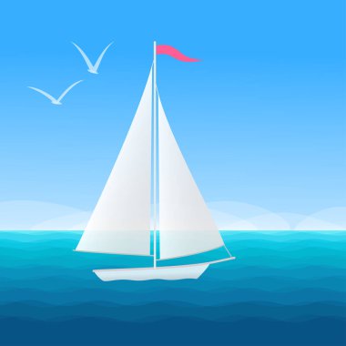 Yelkenli tekne ile güzel deniz manzarası 