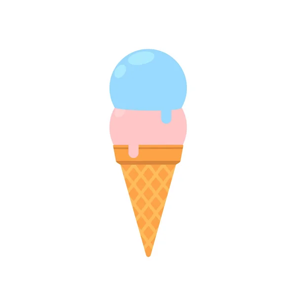 Helado derretido en cono — Vector de stock