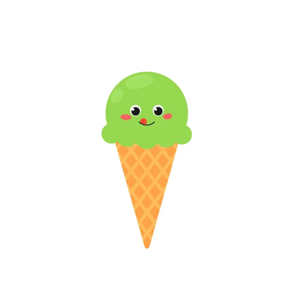 Drôle dessin animé personnage de crème glacée — Image vectorielle
