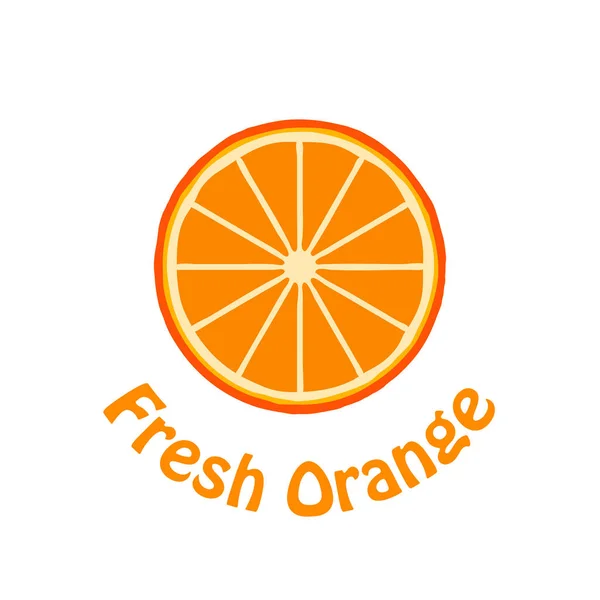 Φρέσκο πορτοκαλί φέτα επίπεδη εικονίδιο — Διανυσματικό Αρχείο