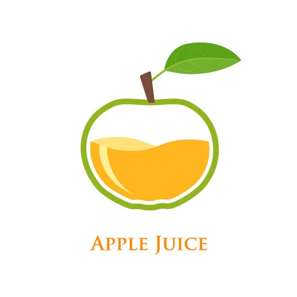 Apple juice logo design concept vector illustration