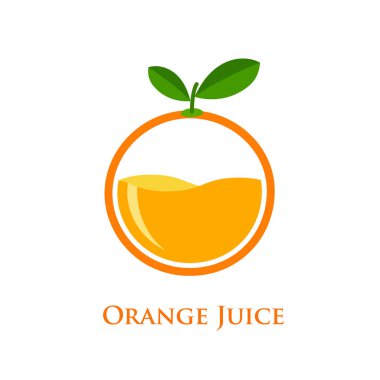 Portakal suyu logosu tasarımı konsept vektör çizimi