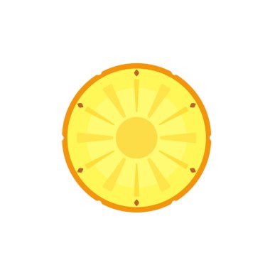 Kesik üst görünümde parlak simgede ananas