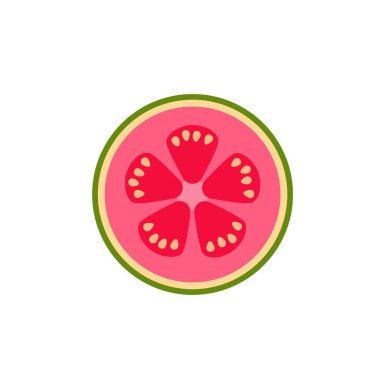 Kesik üst görünüm düz tasarım Guava
