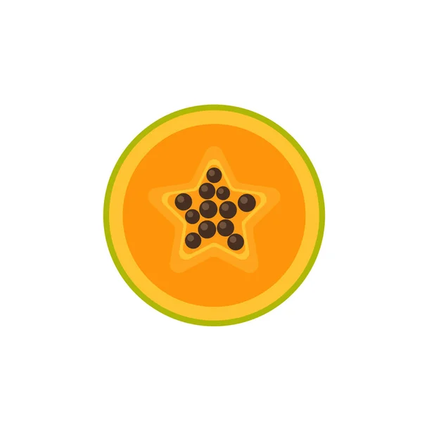 Papaya en ilustración vectorial de diseño plano cortado — Vector de stock